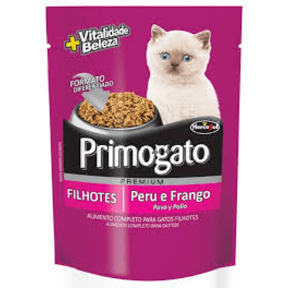 Ração Úmida Sachê Primogato Filhotes Peru e Frango