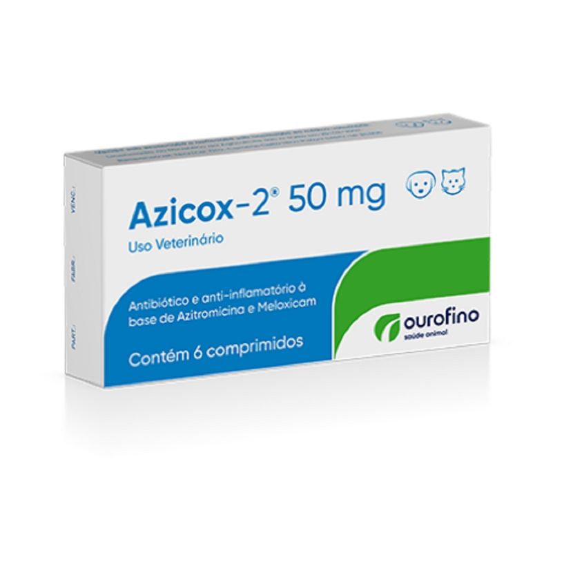 Azicox 2 50mg Ouro Fino Antibiótico e Anti inflamatório femalepet 