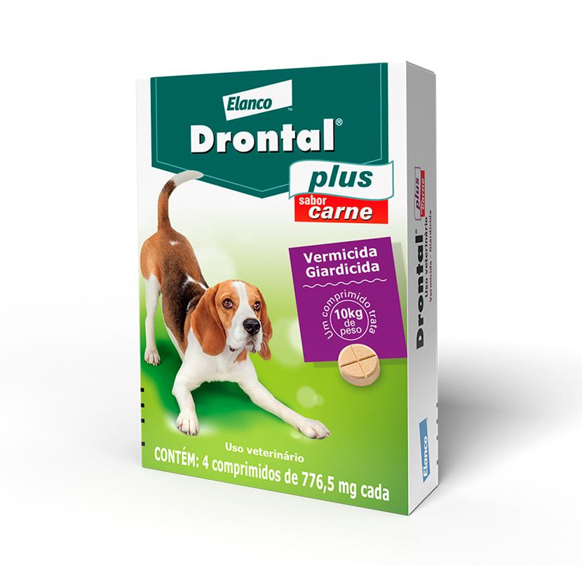 Drontal Plus para Caes ate 10kg caixa com 4 comprimidos femalepet