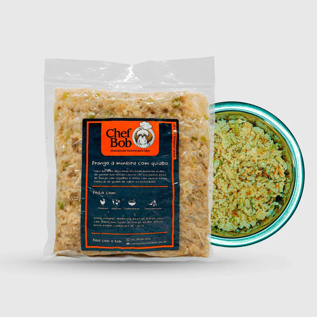 Alimentação Natural para Cães Chef Bob - Frango à Mineira com Quiabo 350g